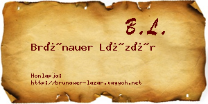 Brünauer Lázár névjegykártya